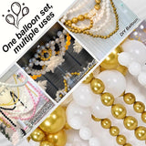 100 Pcs White Gold Baby Pink Quick Link Balloons | Party Arch Decor