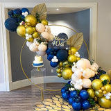 Navy Gold White Balloons | 50 Pcs Latex Party Decor (Eid ul Adha, Birthday)