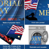 Memorial Day Backdrop Banner, Patriotic Poppy Photo Background, Remembrance Decor