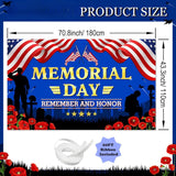 Memorial Day Banner, Remember Honor Patriotic Photography Backdrop, American Soldier Party Decorations