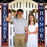 Remember Honor Memorial Day Porch Banners, Patriotic Poppies Door Signs