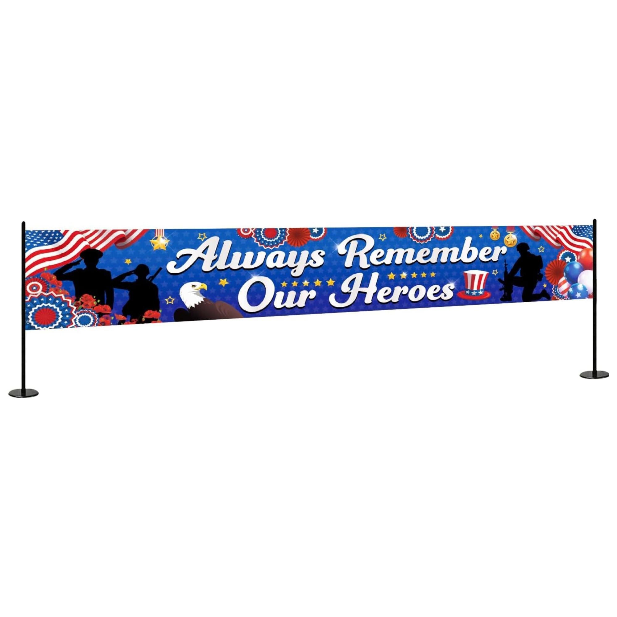 Memorial Day Garden Banner, Patriotic Outdoor Yard Sign, Remembrance Decor