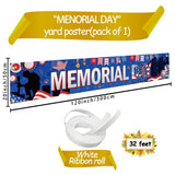 Patriotic Memorial Day Banner: Thank You Veterans Yard Decoration, 4th of July Outdoor Banner