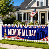 Patriotic Memorial Day Banner: Thank You Veterans Yard Decoration, 4th of July Outdoor Banner