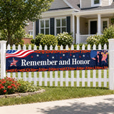 Patriotic Memorial Day Banner: Remember and Honor Veterans, Red White Blue Outdoor Decor