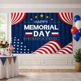 Patriotic Memorial Day Backdrop Banner: Remember Honor Soldier Photography Background Party Decor