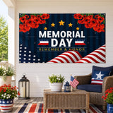 Memorial Day Remember Honor Banner: Patriotic Photography Backdrop, 4th July Party Decor