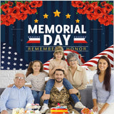 Memorial Day Remember Honor Banner: Patriotic Photography Backdrop, 4th July Party Decor