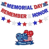 Glitter Memorial Day Banner: Remember & Honor Patriotic Garland