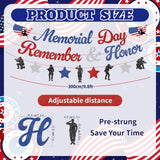 Memorial Day Glitter Banner, Patriotic Hanging Swirls, Remember Honor Decorations