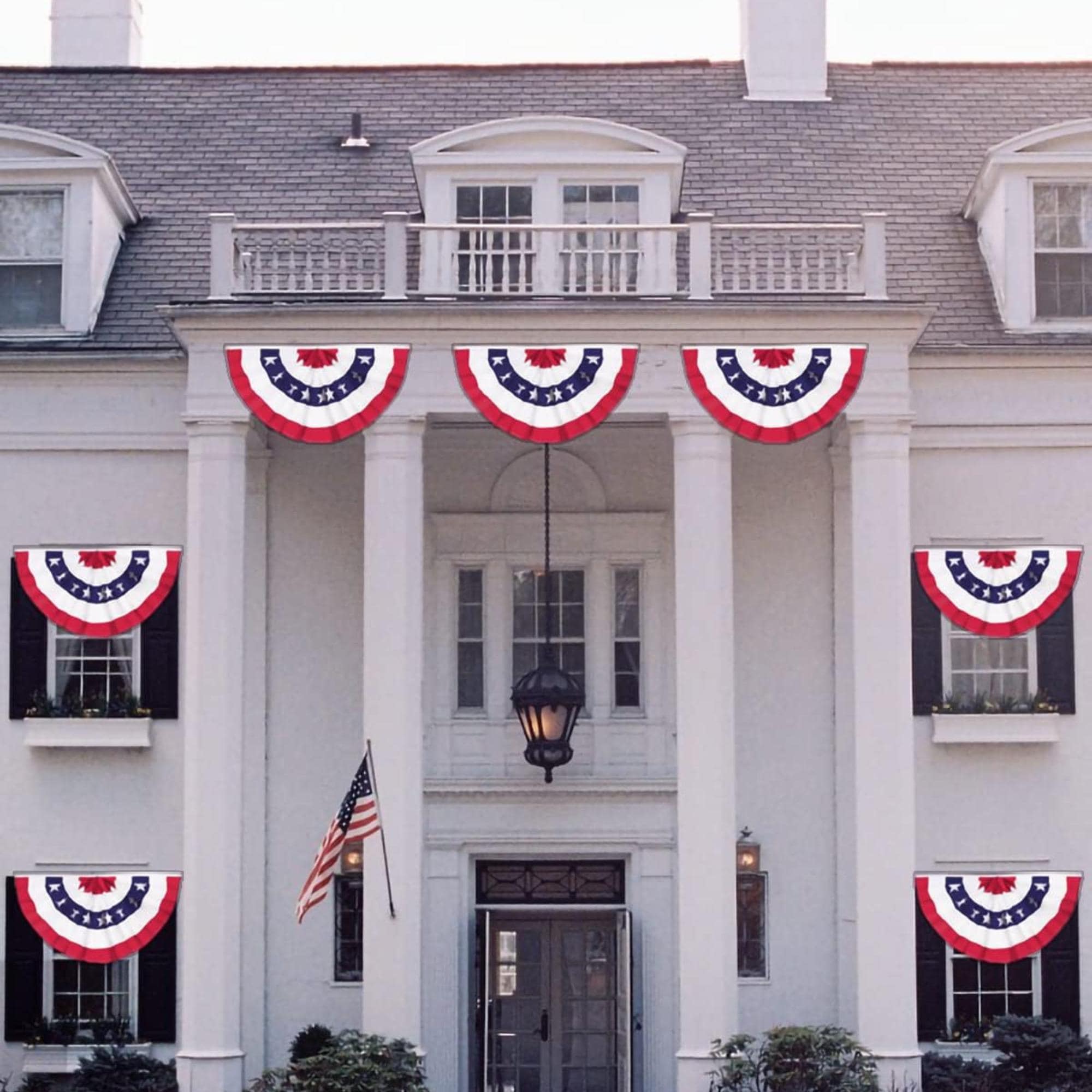 American Flag Bunting Set: Patriotic Porch Decorations for 4th of July, Memorial Day USA