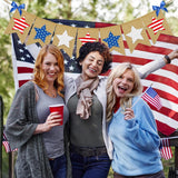 Patriotic Burlap Banner: Red White Blue Stars Garland for 4th of July Parties