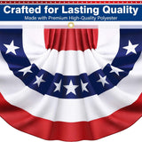 Pleated American Fan Flags: Red White Blue Patriotic Bunting for 4th July Decorations