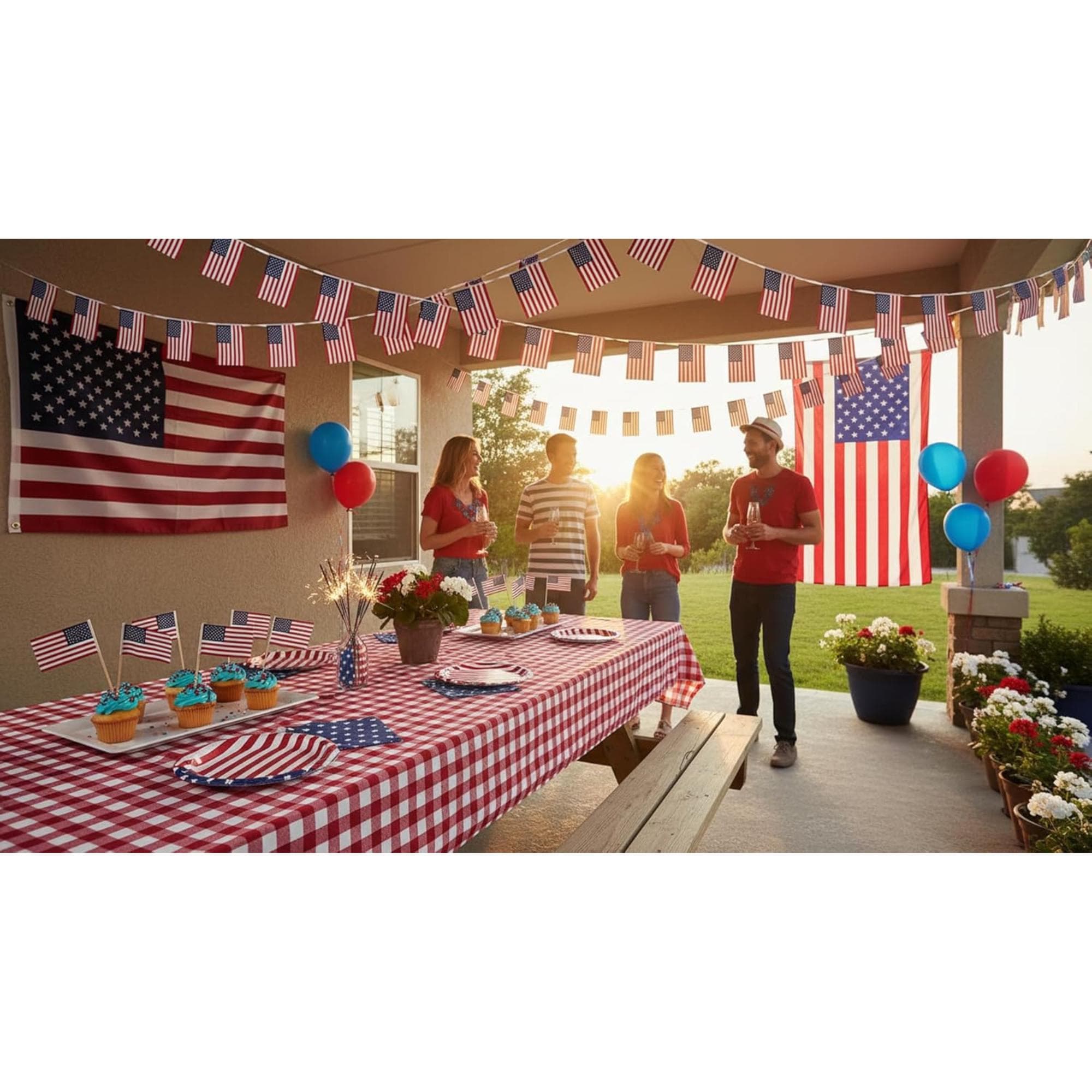 American Flag Fabric Pennant Banner: Patriotic Party Decorations for 4th July, Memorial Day