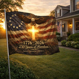 250th Anniversary USA Flag Double Sided Patriotic Outdoor Banner We The People 1776 2026 Decor