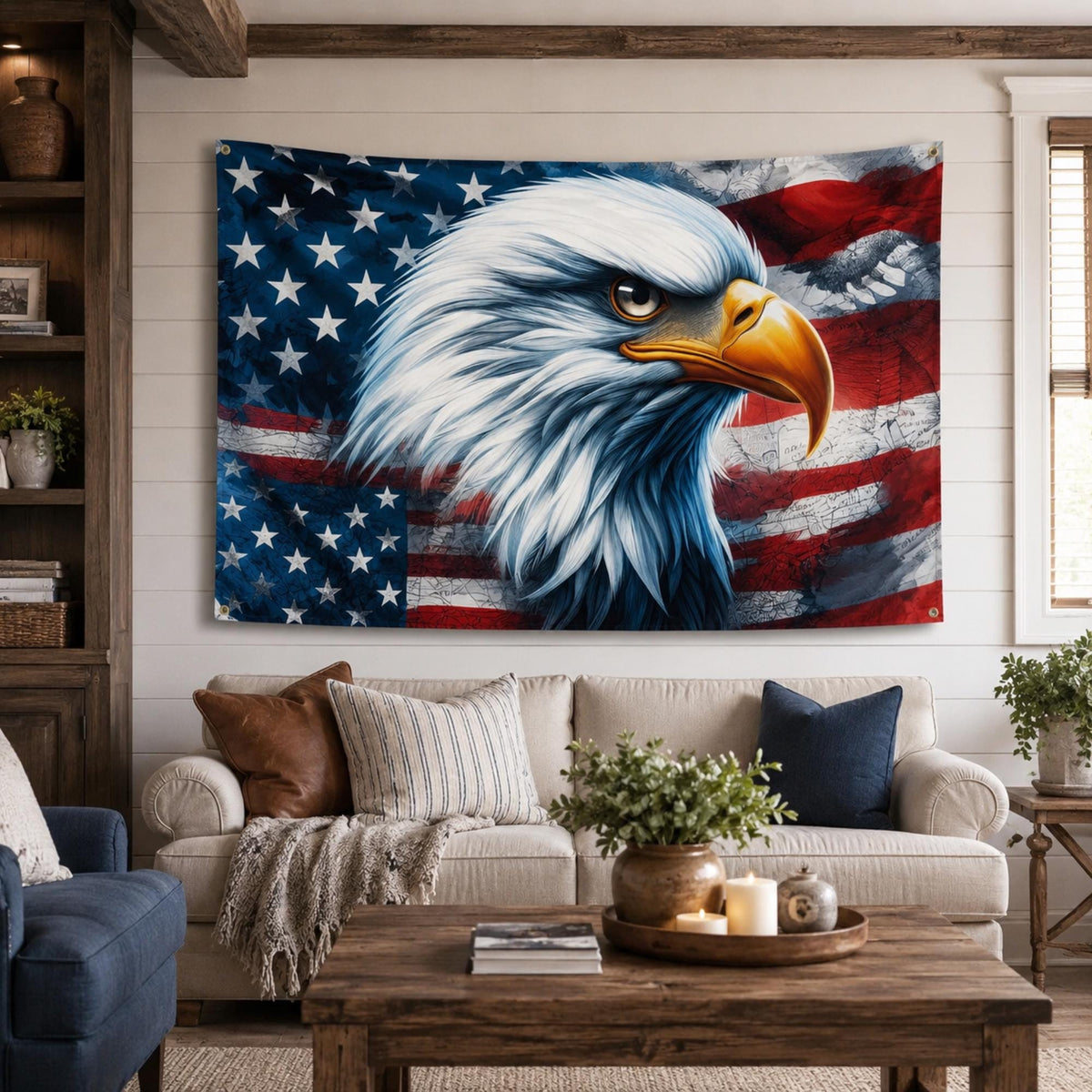 American Bald Eagle Patriotic Backdrop Banner 4th Of July Memorial Day Party Photography Decor