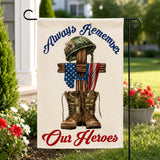 Always Remember Our Heroes Garden Flag Patriotic Veteran Yard Decoration Memorial Day Outdoor Flag
