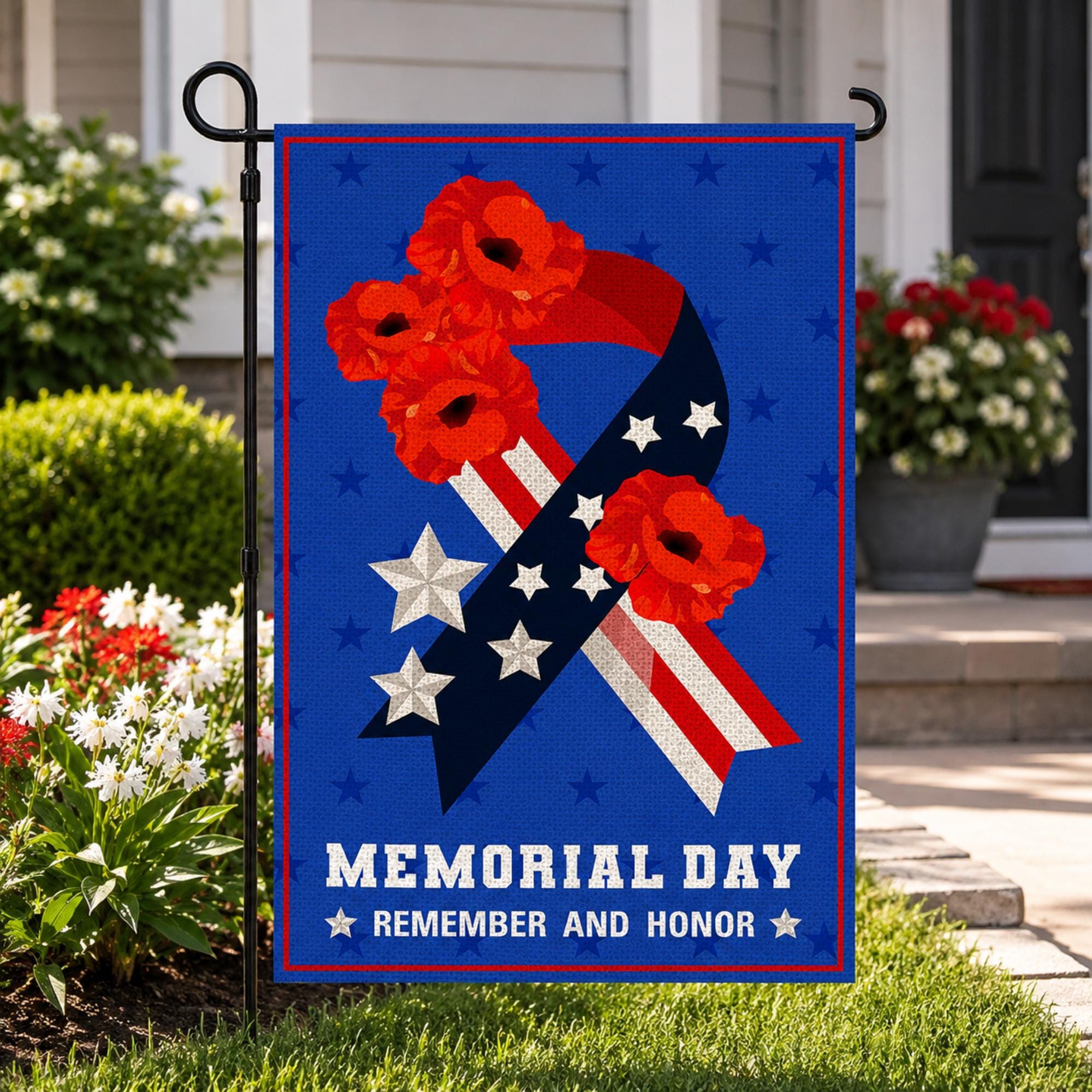 Memorial Day Garden Flag Double Sided Burlap Patriotic Yard Decoration Outdoor American Decor