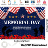 Memorial Day Patriotic Backdrop Banner Remember And Honor Photography Party Decoration Indoor Outdoor