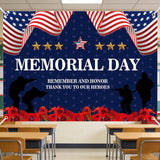 Memorial Day Patriotic Backdrop Banner Remember And Honor Photography Party Decoration Indoor Outdoor