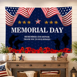 Memorial Day Patriotic Backdrop Banner Remember And Honor Photography Party Decoration Indoor Outdoor