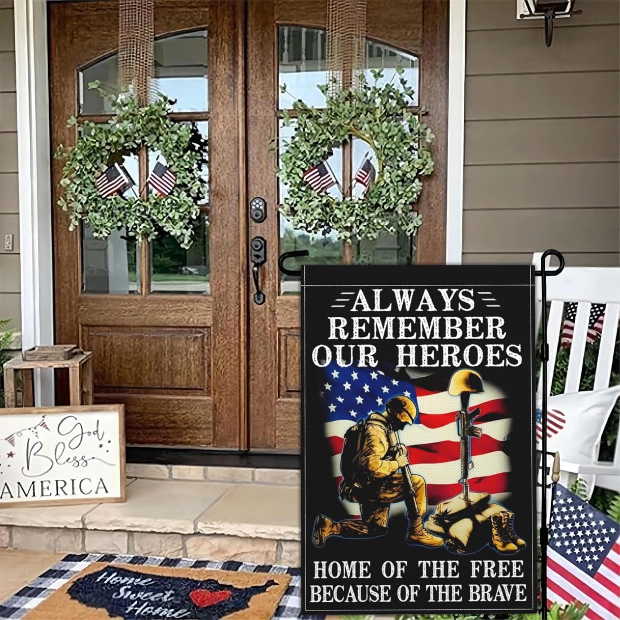 Patriotic Garden Flag: Memorial Day, 4th July, Veterans Day Outdoor Decor