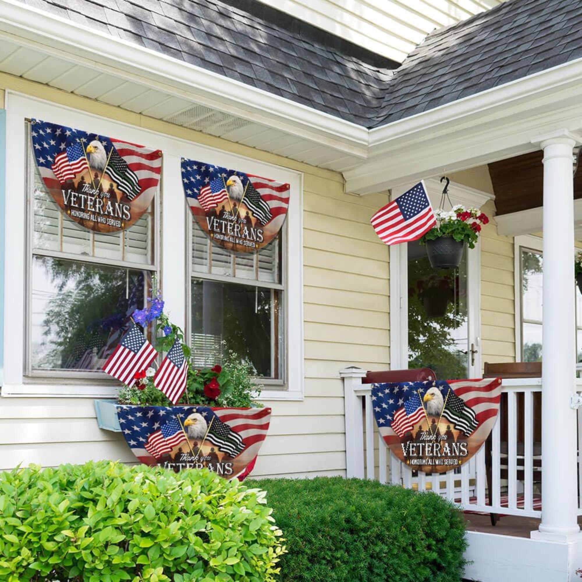 Patriotic Veterans Eagle Flag: Memorial Day, 4th of July Outdoor Decor