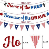 Thank You Veterans Banner Patriotic Glitter Garland Memorial Day 4th Of July Party Decorations