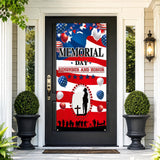 Memorial Day Remember And Honor Door Banner Patriotic USA Backdrop Party Decoration Outdoor Sign