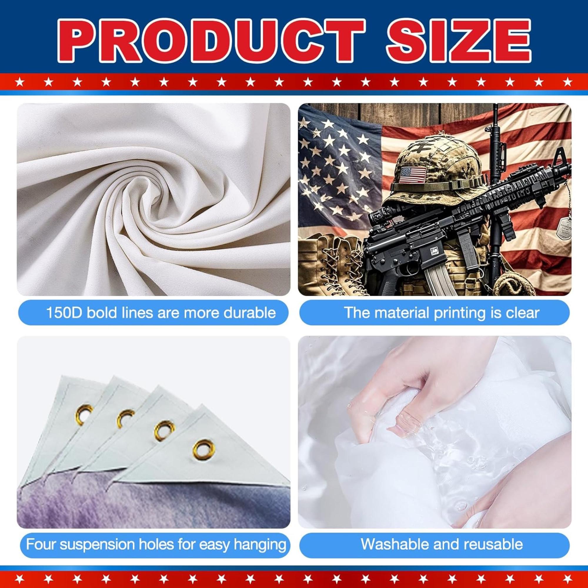 Patriotic Soldier Backdrop Banner 4th Of July Memorial Day Veterans Day Party Decoration