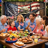 Patriotic Soldier Backdrop Banner 4th Of July Memorial Day Veterans Day Party Decoration