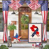 Memorial Day Garden Flag: Remember Honor Poppies Stars Stripes Patriotic Yard Decoration