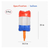 Patriotic Popsicle Foil Balloons Red White Blue 4th Of July Memorial Day Party Decor