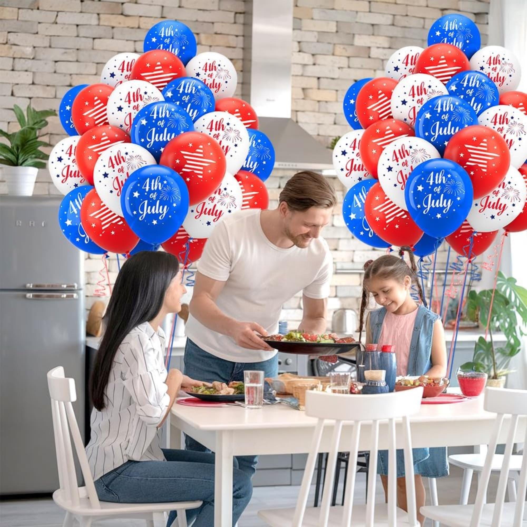 Patriotic Red White Blue Latex Balloons – 4th of July Party Decor