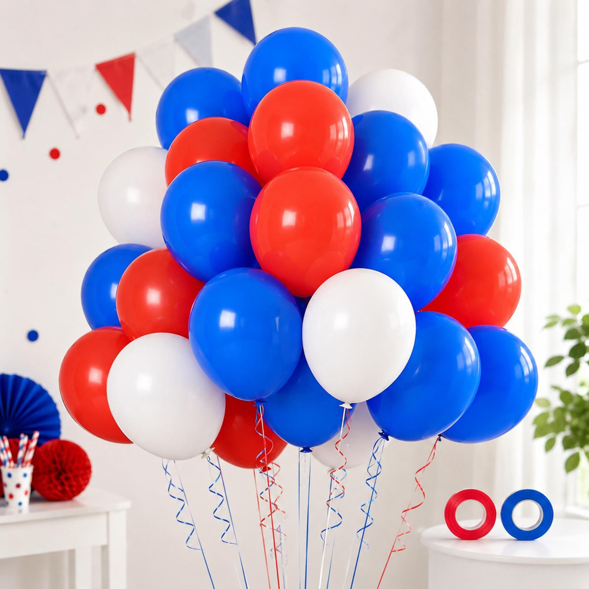 Red White Blue Latex Balloons Patriotic 4th Of July Independence Day Party Decorations