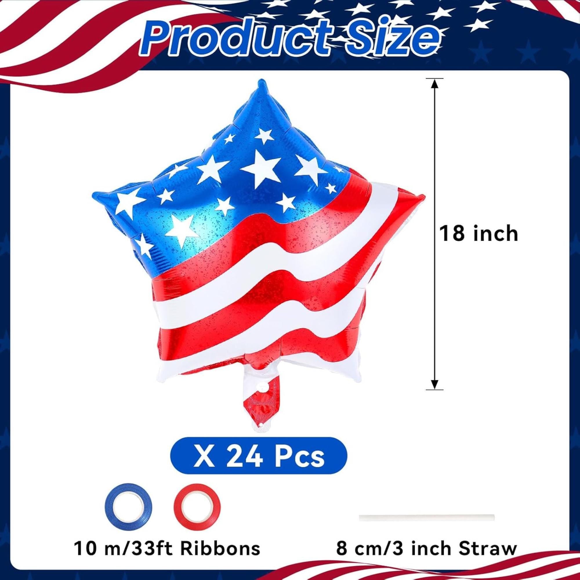 American Flag Star Foil Balloons Patriotic 4th Of July Memorial Day Party Decorations