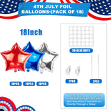 Red White Blue Star Foil Balloons Patriotic 4th Of July Independence Day Party Decor