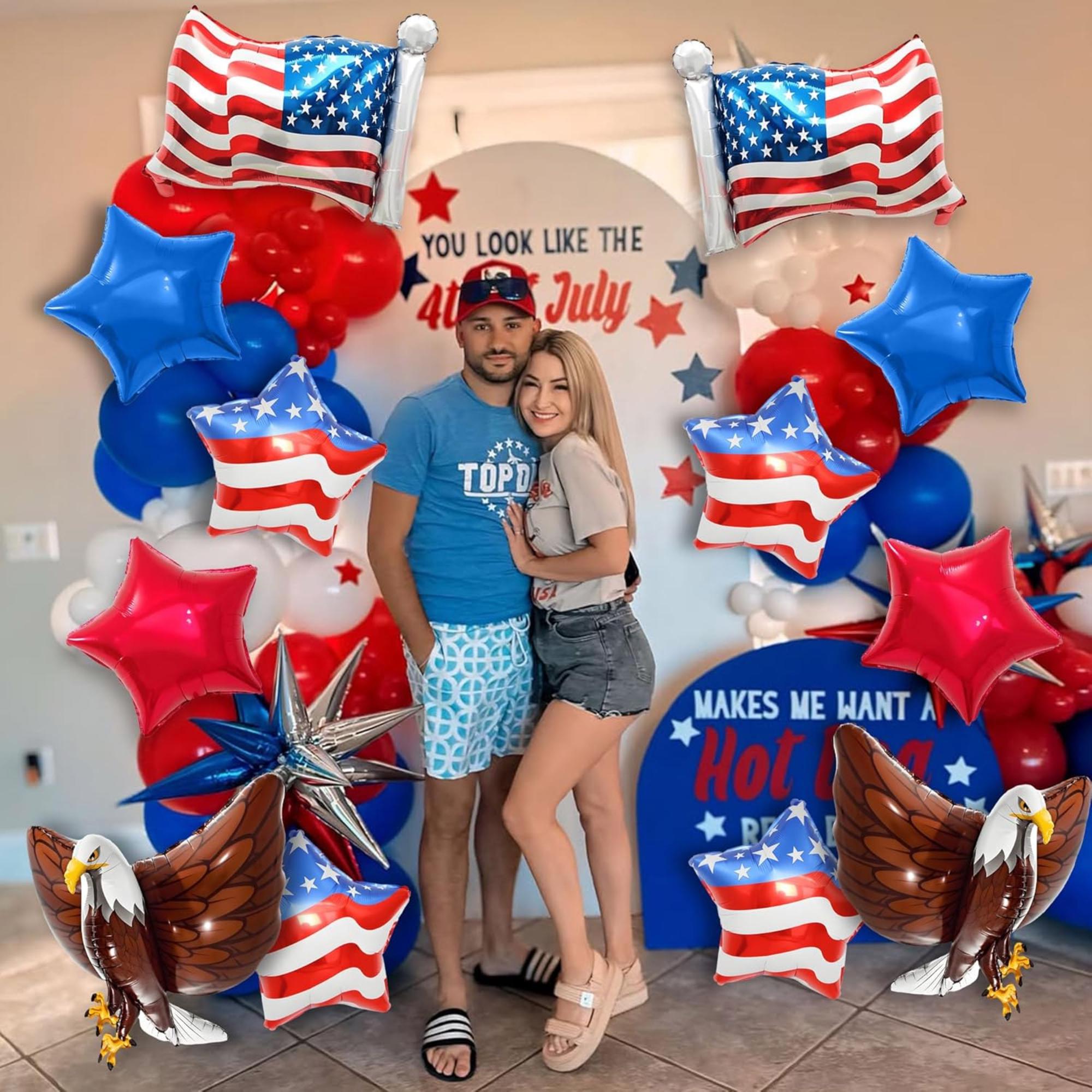 USA Eagle Star Foil Balloons Patriotic 4th Of July Independence Day Party Decor