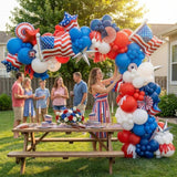Patriotic Balloon Garland Arch Kit Red White Blue 4th Of July Memorial Day Decor