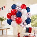 Patriotic Confetti Balloons Red White Blue 4th Of July Party Decorations