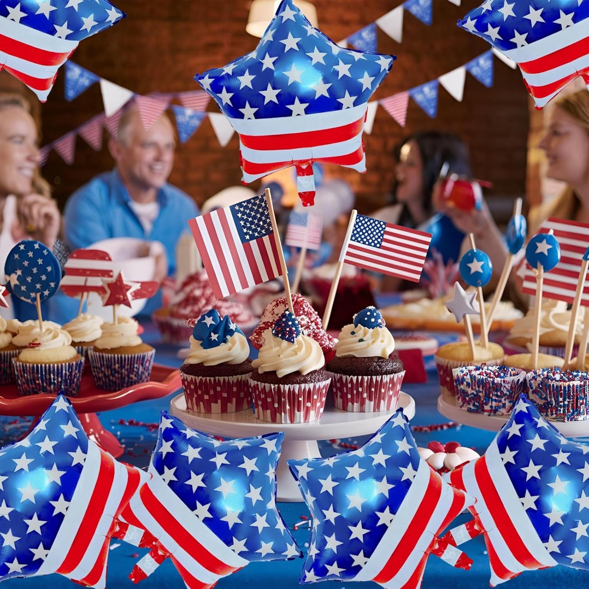 American Flag Star Foil Balloons Patriotic 4th Of July USA Party Decorations