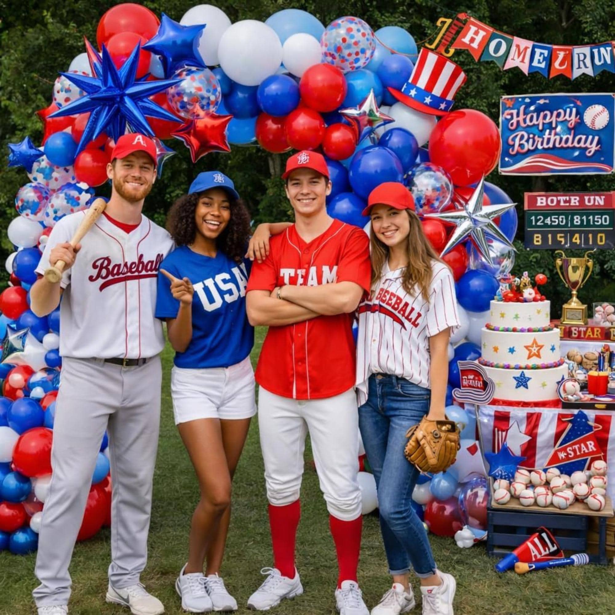 Patriotic Balloon Garland Arch Kit Red White Blue 4th Of July Party Decorations