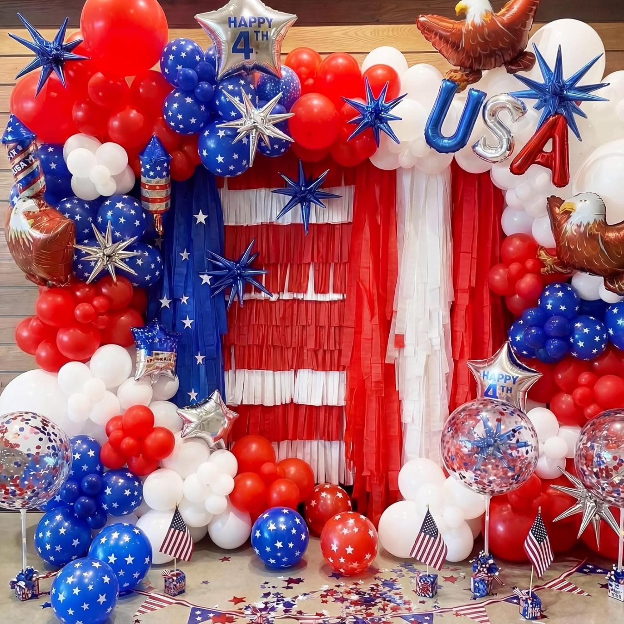 Patriotic Balloon Garland Arch Kit Red White Blue 250th Anniversary Party Decor
