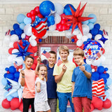 Patriotic Balloon Garland Arch Red White Blue 4th Of July Party Decorations