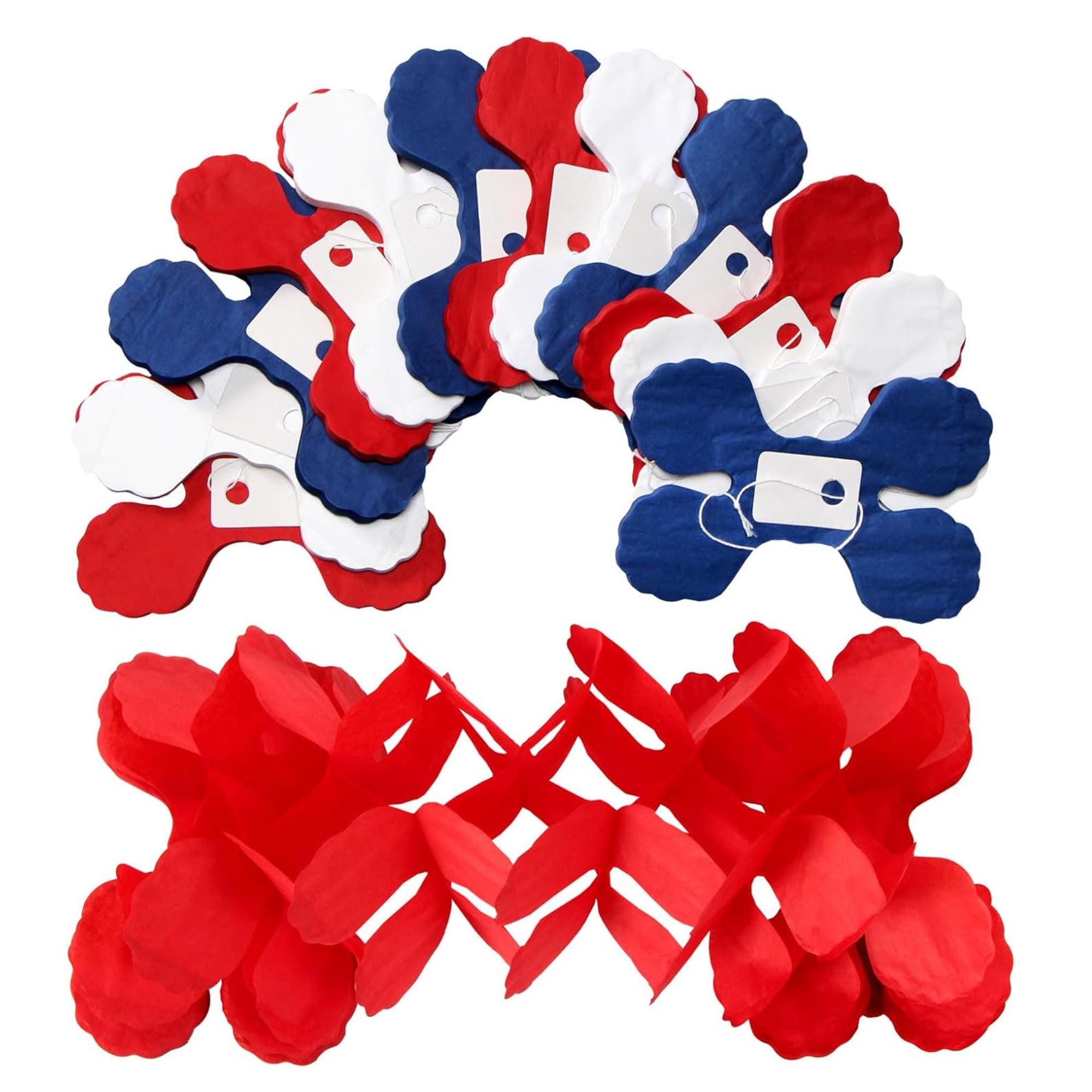 Patriotic Streamers Garland Red White Blue 4th Of July Memorial Day Party Decor