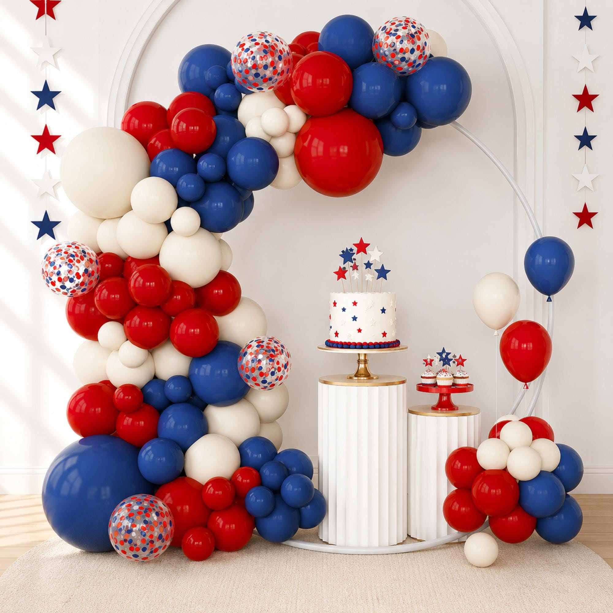 Patriotic Balloon Arch Kit Red White Blue 4th Of July Memorial Day Decorations