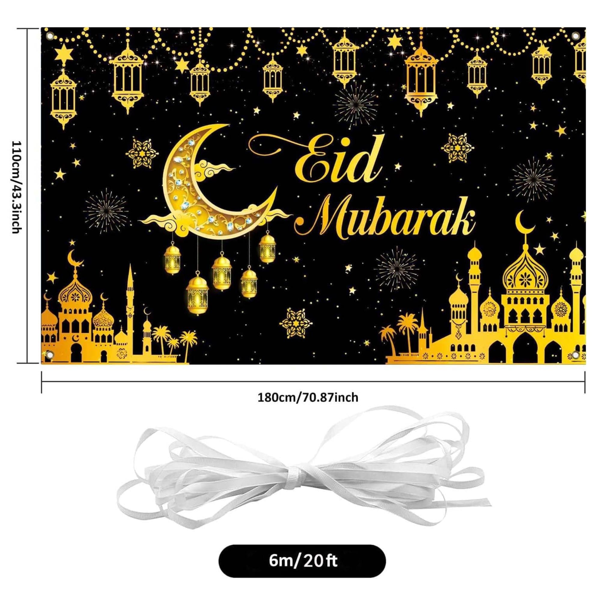 Eid Mubarak Banner Backdrop Ramadan Party Photo Booth Decorations