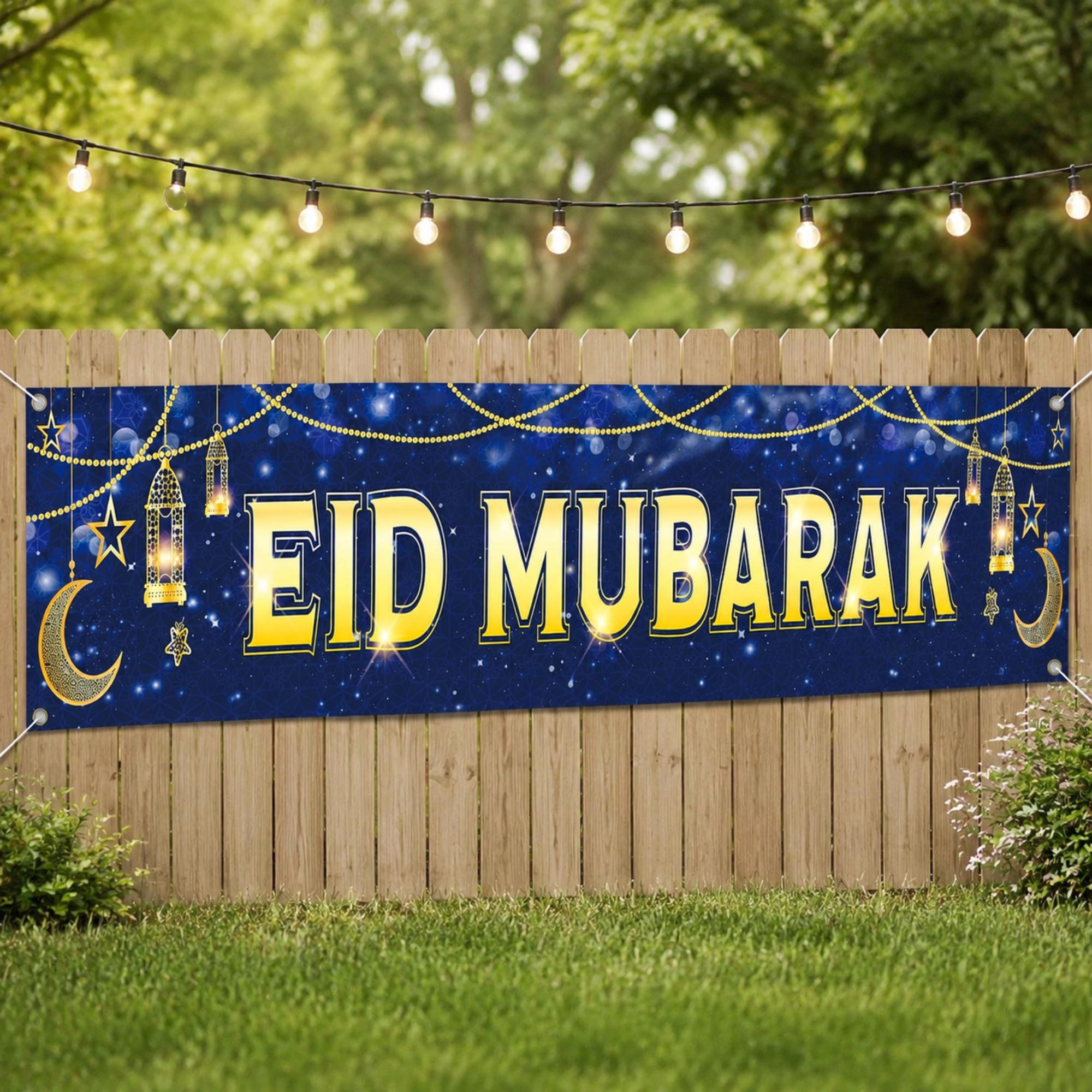 Large Eid Mubarak Yard Banner Outdoor Eid UL Adha Party Decorations
