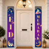 Eid Mubarak Door Banner Ramadan Porch Sign Islamic Home Decorations