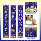 Eid Door Banner Set Large Porch Sign Islamic Home Party Decorations